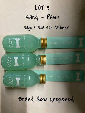 Sand + Paws Sage & Sea Salt Diffuser Set of 3 - Pet Odor Neutralizer Brand New